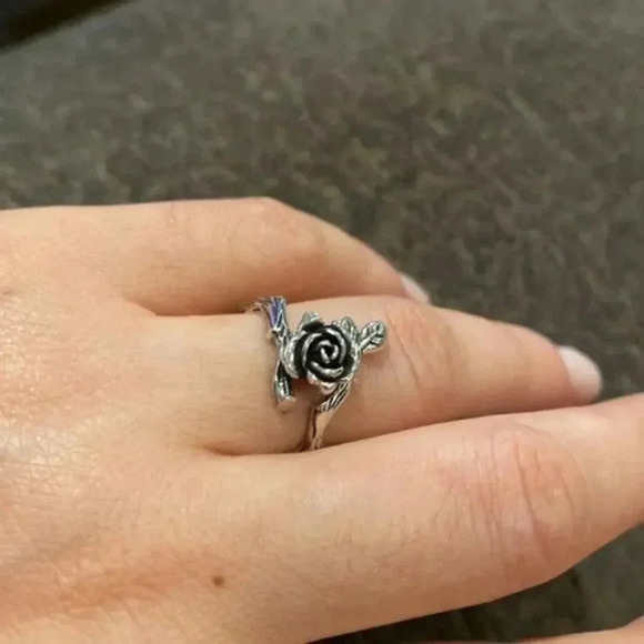 925 Stamp Rings for Women Trendy Elegant Vintage Make Old Simple Flowers - Picture 3 of 6